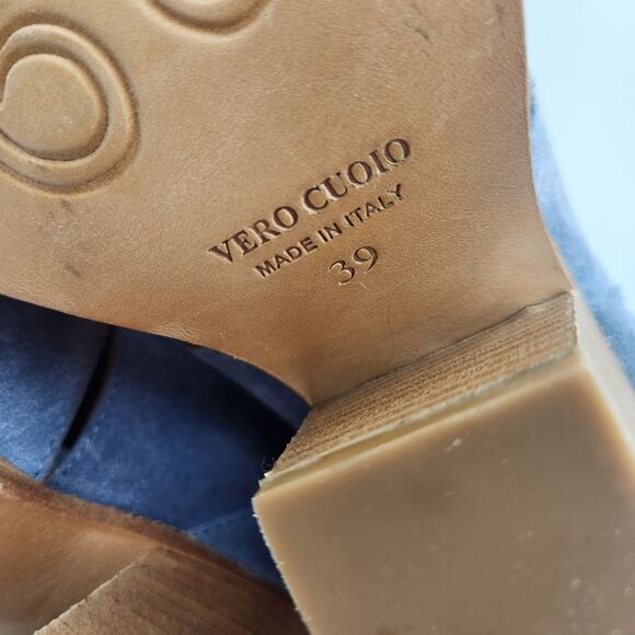 Free People Brayden Fisherman Bootie Boardwalk Blue western suede sz 39 US 8.5 - Picture 7 of 10